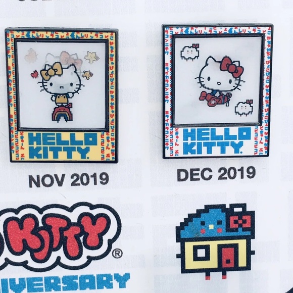 Sanrio Hello Kitty Friend of the Year Pin Set 2019 With Plexiglass Display Board - Picture 9 of 16